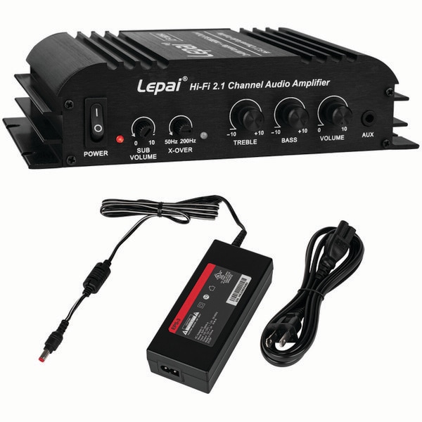 Main product image for Lepai LP-168HA 2.1 2x40W Mini Amplifier + 1x68W Sub Output with 12 VDC 3A 120 VAC Power Supply319-308